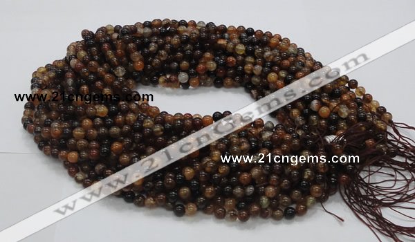 CAG702 15.5 inches 6mm round dragon veins agate beads wholesale