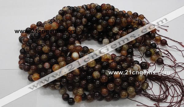 CAG703 15.5 inches 10mm round dragon veins agate beads wholesale