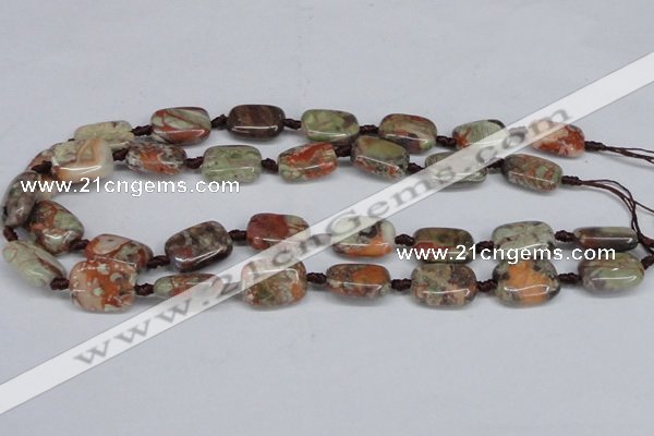 CAG7030 15.5 inches 13*18mm rectangle ocean agate gemstone beads