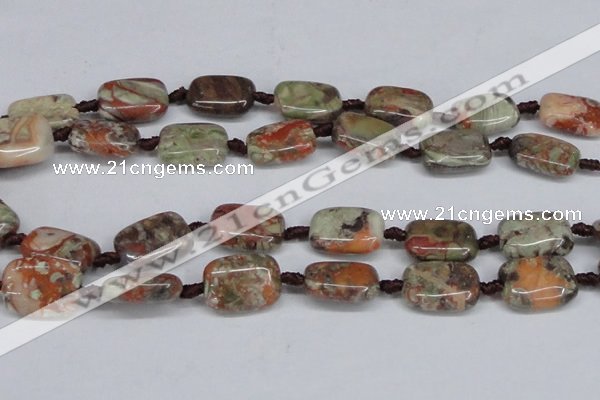 CAG7031 15.5 inches 15*20mm rectangle ocean agate gemstone beads