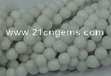 CAG704 15.5 inches 4mm round white agate gemstone beads wholesale