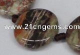 CAG7047 15.5 inches 25mm flat round ocean agate gemstone beads