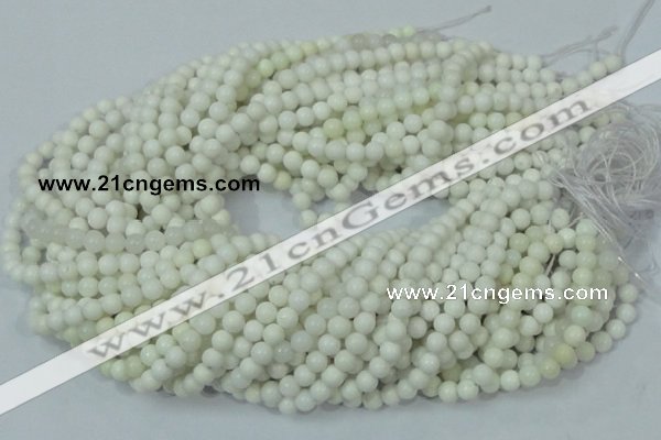 CAG705 15.5 inches 6mm round white agate gemstone beads wholesale