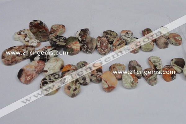 CAG7051 Top drilled 15*20mm - 25*35mm freeform ocean agate beads