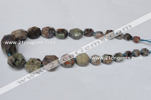 CAG7056 15.5 inches 8*10mm - 20*30mm faceted nuggets ocean agate beads