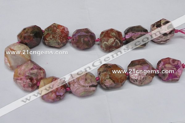CAG7064 15.5 inches 16*25mm faceted nuggets ocean agate beads