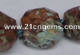 CAG7065 15.5 inches 16*25mm faceted nuggets ocean agate beads