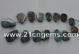 CAG7069 Top drilled 20*30mm - 30*45mm freeform ocean agate beads