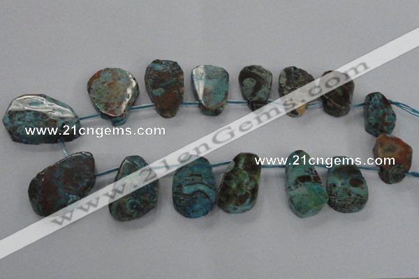 CAG7069 Top drilled 20*30mm - 30*45mm freeform ocean agate beads