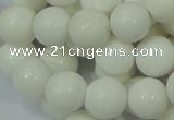 CAG707 15.5 inches 12mm round white agate gemstone beads wholesale