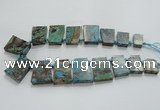 CAG7070 Top drilled 15*20mm - 25*30mm trapezoid ocean agate beads