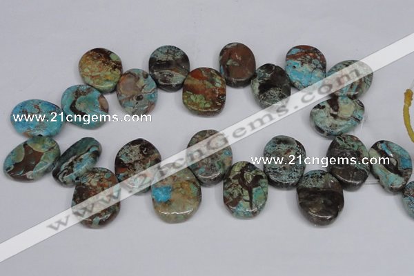 CAG7071 Top drilled 20*30mm - 25*35mm freeform ocean agate beads