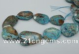 CAG7072 15.5 inches 30*40mm - 35*50mm faceted freeform ocean agate beads