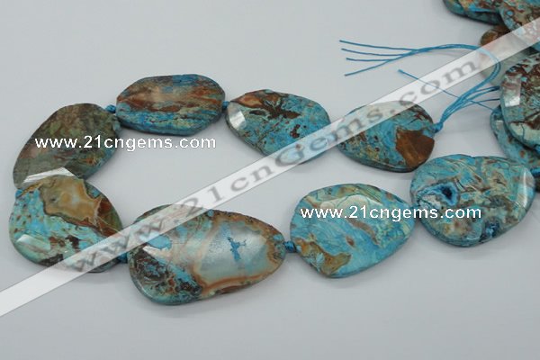 CAG7072 15.5 inches 30*40mm - 35*50mm faceted freeform ocean agate beads