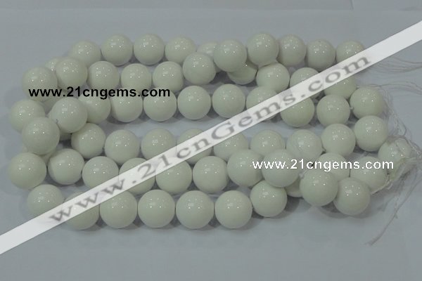 CAG708 15.5 inches 18mm round white agate gemstone beads wholesale