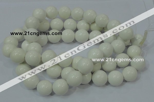 CAG709 15.5 inches 20mm round white agate gemstone beads wholesale