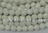 CAG710 15.5 inches 6mm faceted round white agate gemstone beads