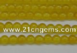 CAG7100 15.5 inches 4mm round yellow agate gemstone beads