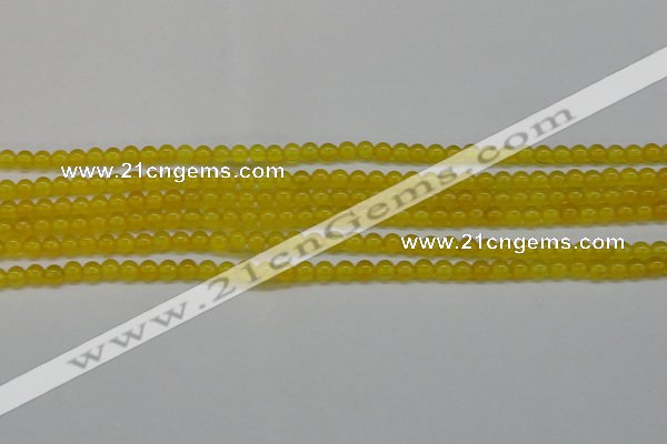 CAG7100 15.5 inches 4mm round yellow agate gemstone beads