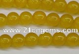 CAG7102 15.5 inches 8mm round yellow agate gemstone beads