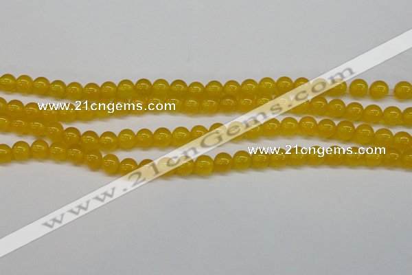 CAG7102 15.5 inches 8mm round yellow agate gemstone beads