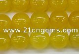 CAG7105 15.5 inches 14mm round yellow agate gemstone beads