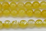 CAG7109 15.5 inches 8mm round yellow agate gemstone beads