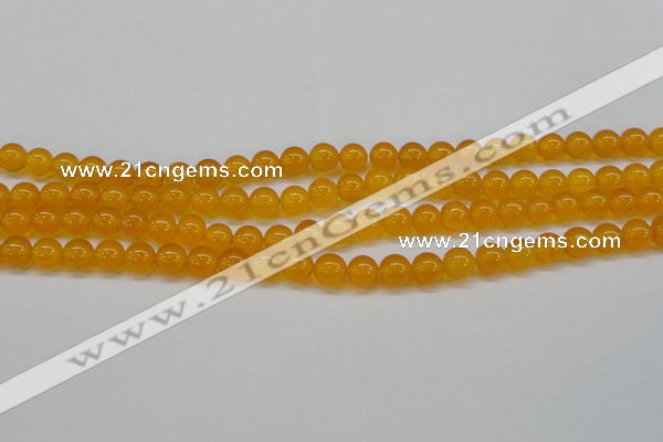 CAG7110 15.5 inches 8mm round yellow agate gemstone beads