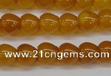 CAG7114 15.5 inches 9*10mm apple-shaped yellow agate gemstone beads