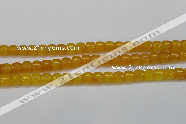 CAG7115 15.5 inches 10*12mm apple-shaped yellow agate gemstone beads