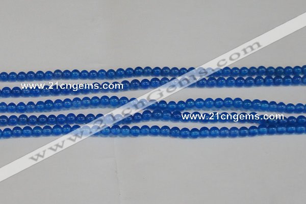 CAG7158 15.5 inches 4mm round blue agate gemstone beads