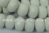 CAG716 15.5 inches 12*18mm faceted rondelle white agate gemstone beads