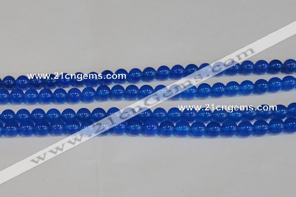 CAG7160 15.5 inches 8mm round blue agate gemstone beads