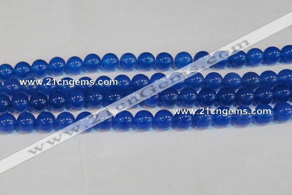 CAG7161 15.5 inches 10mm round blue agate gemstone beads