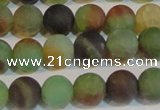 CAG7168 15.5 inches 8mm round matte rainbow agate gemstone beads