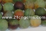 CAG7169 15.5 inches 10mm round matte rainbow agate gemstone beads