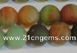 CAG7170 15.5 inches 12mm round matte rainbow agate gemstone beads