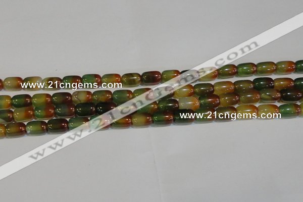 CAG7175 15.5 inches 8*12mm drum rainbow agate gemstone beads