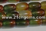 CAG7176 15.5 inches 10*14mm drum rainbow agate gemstone beads