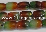 CAG7178 15.5 inches 8*12mm faceted drum rainbow agate gemstone beads