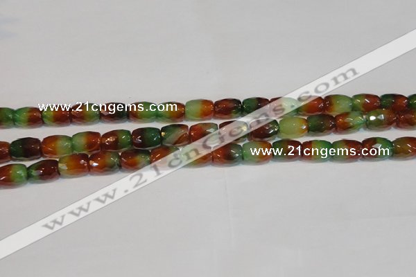 CAG7178 15.5 inches 8*12mm faceted drum rainbow agate gemstone beads