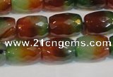 CAG7179 15.5 inches 10*14mm faceted drum rainbow agate gemstone beads