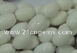 CAG718 15.5 inches 10*15mm rice white agate gemstone beads wholesale