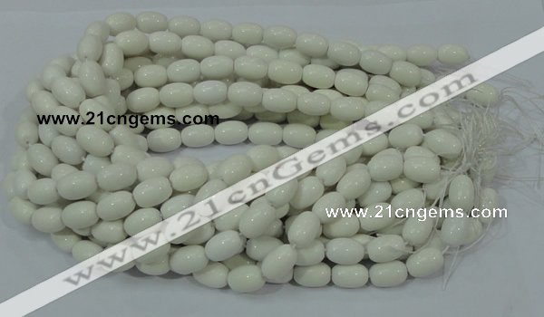 CAG718 15.5 inches 10*15mm rice white agate gemstone beads wholesale