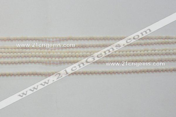 CAG7181 15.5 inches 3mm round white agate gemstone beads