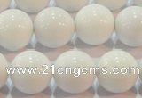 CAG7182 15.5 inches 14mm round white agate gemstone beads