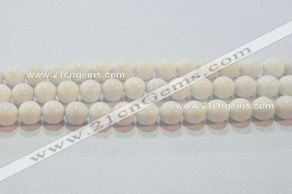 CAG7182 15.5 inches 14mm round white agate gemstone beads