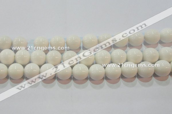 CAG7183 15.5 inches 16mm round white agate gemstone beads