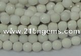 CAG7185 15.5 inches 3mm faceted round white agate gemstone beads