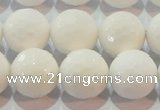 CAG7186 15.5 inches 16mm faceted round white agate gemstone beads
